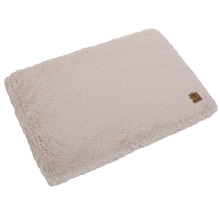 Beige Faux Fur Crate Dog Bed